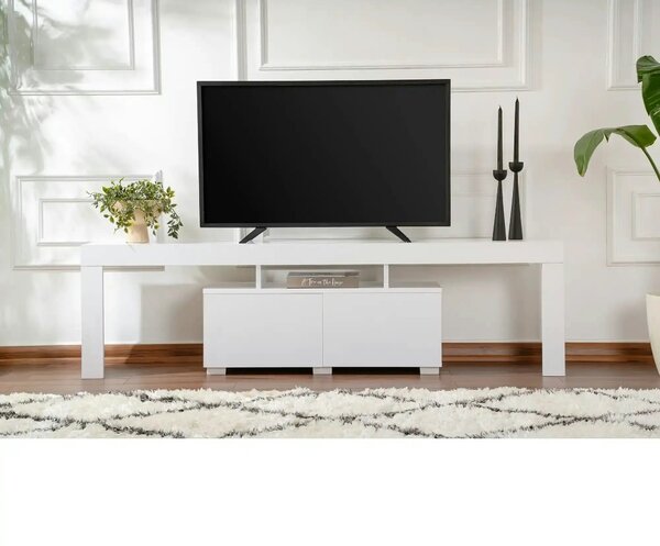 Comoda TV ENCLAVE, alb, PAL, 180x32x50 cm