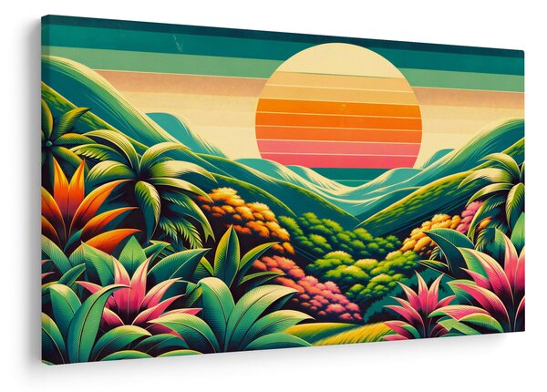 Tablou - Apus de soare multicolor (90x60 cm)