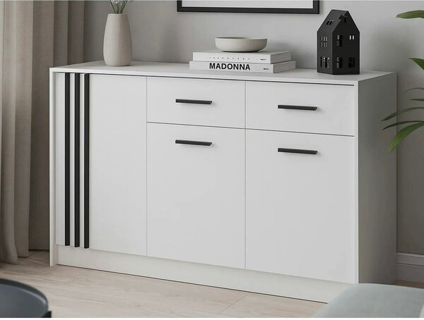 Comoda CANADA CD24, alb/negru, PAL laminat, 150x42x94 cm