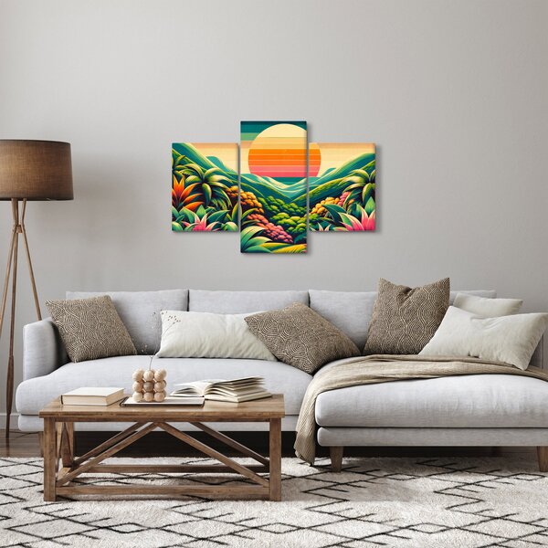 Tablou - Apus de soare multicolor (90x60 cm)