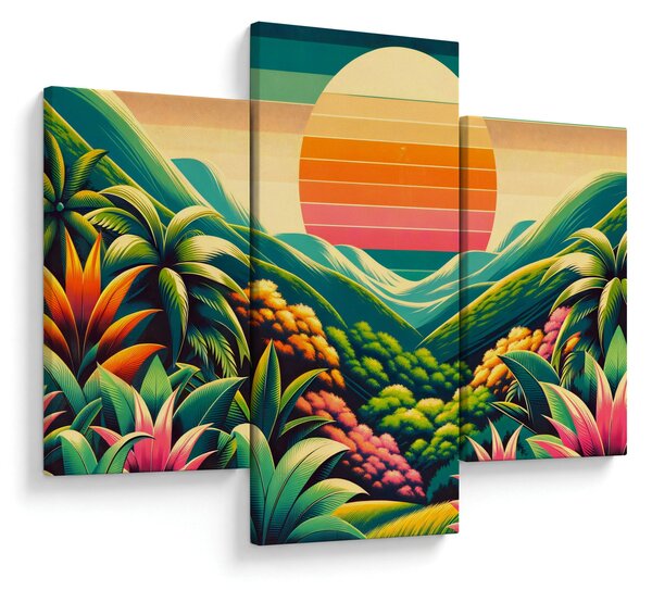 Tablou - Apus de soare multicolor (90x60 cm)