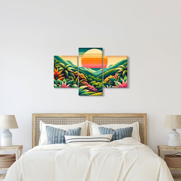 Tablou - Apus de soare multicolor (90x60 cm)