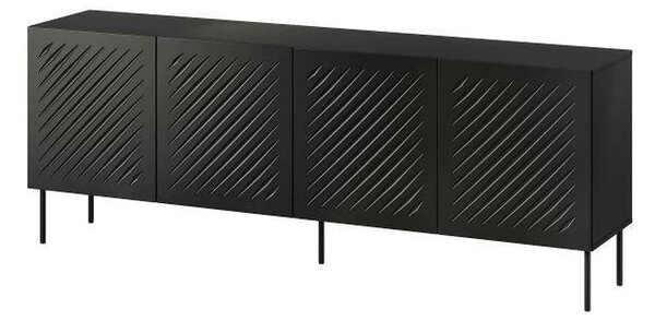 Comoda SIENA, negru, PAL laminat/metal, 201x40x75 cm