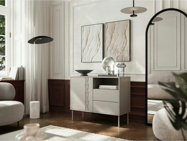 Comoda TRESSE, bej, PAL laminat, 100x40x75 cm