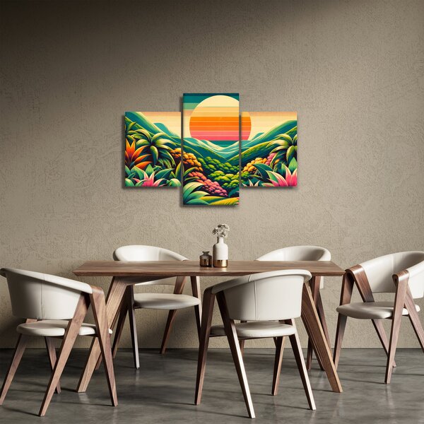 Tablou - Apus de soare multicolor (90x60 cm)