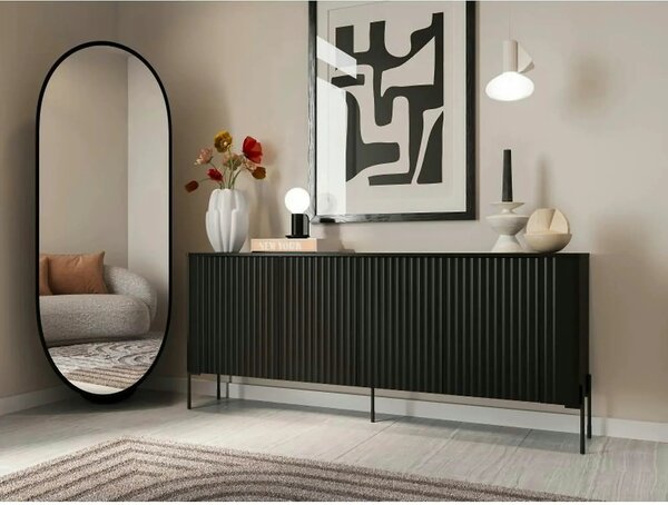 Comoda VERA, negru, PAL laminat, 190x40x80 cm