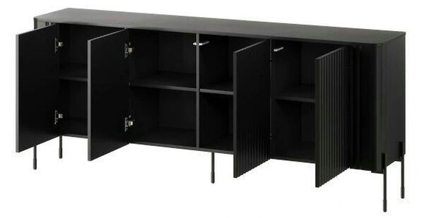 Comoda VERA, negru, PAL laminat, 190x40x80 cm