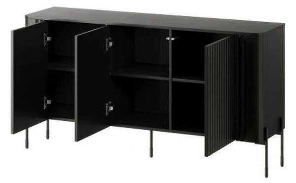 Comoda VERA, negru, PAL laminat, 150x40x80 cm