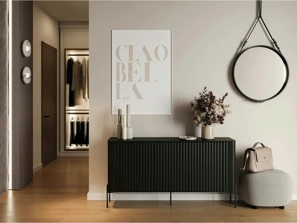 Comoda VERA, negru, PAL laminat, 150x40x80 cm