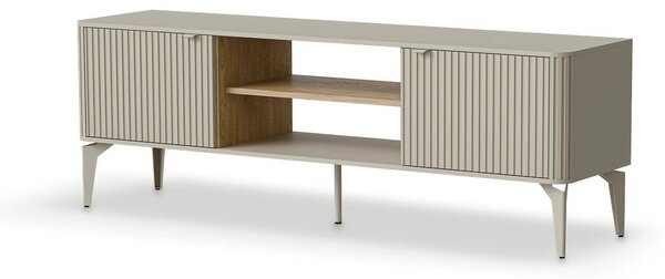 Comoda TV BELUCI, casmir/stejar, PAL laminat/metal, 160x40x56 cm