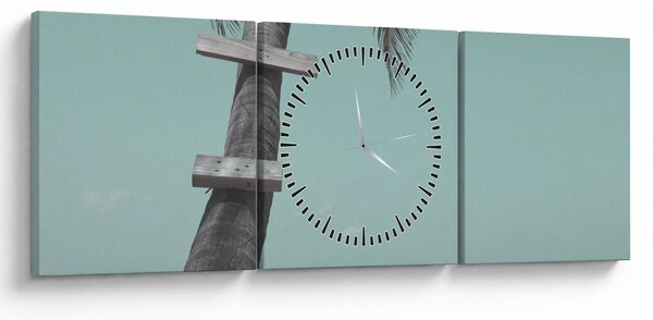 Tablou - Palma în Caraibe (cu ceas) (90x30 cm)