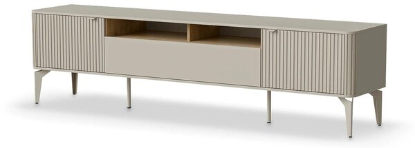 Comoda TV BELUCI, casmir/stejar, PAL laminat/metal, 200x40x54 cm