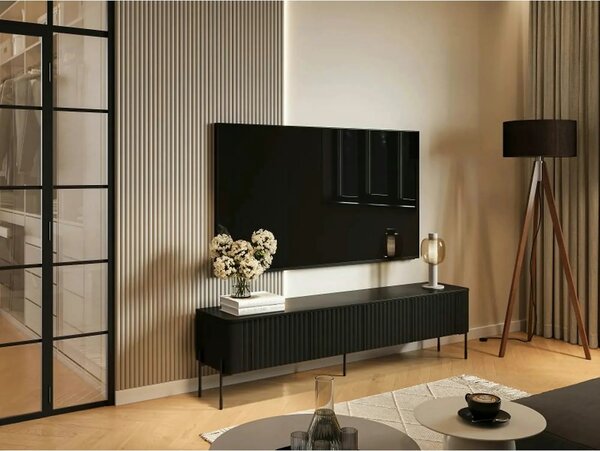 Comoda TV VERA, negru, PAL laminat, 190x40x50 cm