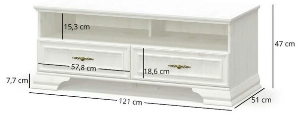 Mobilier living clasic IRYS, pin alb anderson, PAL laminat, 3 piese