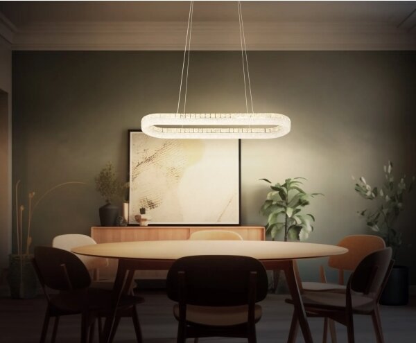 Globo 67387-40 - Candelabru LED reglabil pe cablu LAUREL 40W/230V sticlă clară+telecomandă