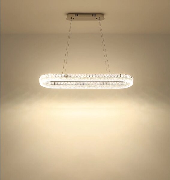 Globo 67387-40 - Candelabru LED reglabil pe cablu LAUREL 40W/230V sticlă clară+telecomandă