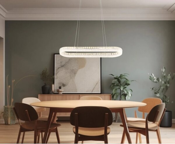 Globo 67387-40 - Candelabru LED reglabil pe cablu LAUREL 40W/230V sticlă clară+telecomandă