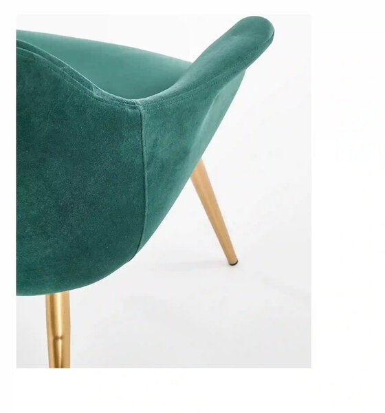 Fotoliu ELEGANCE 2, verde inchis/auriu, stofa/otel, 72x60x79 cm