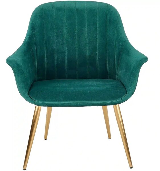 Fotoliu ELEGANCE 2, verde inchis/auriu, stofa/otel, 72x60x79 cm