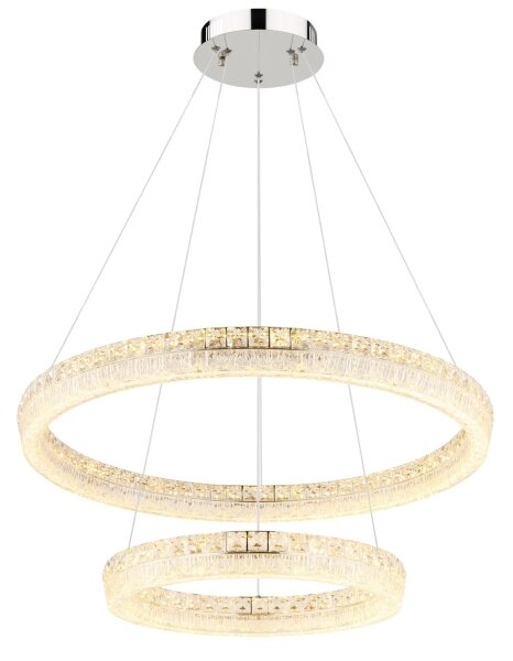 Globo 67387-72 - Lustră LED dimmabilă suspendată pe cablu LAUREL 72W/230V, sticlă transparentă + telecomandă