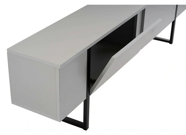 Comoda TV SERENITY, gri/negru, PAL/metal, 180x30x50 cm