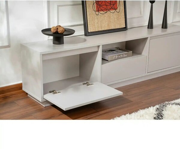 Comoda TV VANGUARD, gri, PAL, 160x30x42 cm