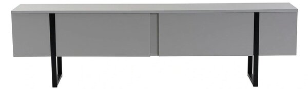 Comoda TV SERENITY, gri/negru, PAL/metal, 180x30x50 cm