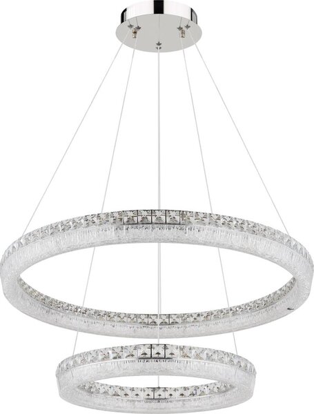 Globo 67387-72 - Lustră LED dimmabilă suspendată pe cablu LAUREL 72W/230V, sticlă transparentă + telecomandă