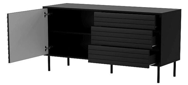 Comoda CORTINA, negru, PAL laminat, 102x40x81 cm
