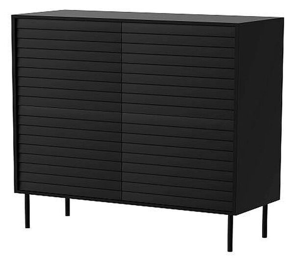 Comoda CORTINA, negru, PAL laminat, 102x40x118 cm