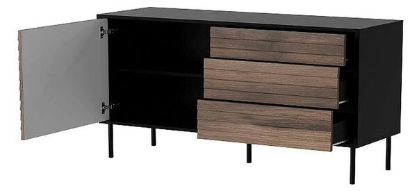 Comoda CORTINA, nuc/negru, PAL laminat, 102x40x81 cm