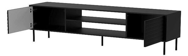 Comoda TV CORTINA, negru, PAL laminat, 180x40x60 cm