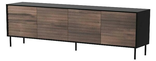 Comoda CORTINA, nuc/negru, PAL laminat, 200x40x81 cm