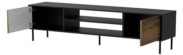 Comoda TV CORTINA, nuc/negru, PAL laminat, 180x40x60 cm