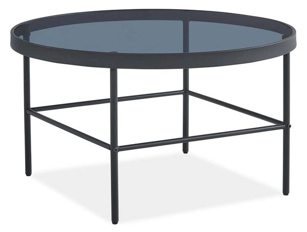 Masuta VANESSA, negru, sticla/metal, 80x80x45 cm