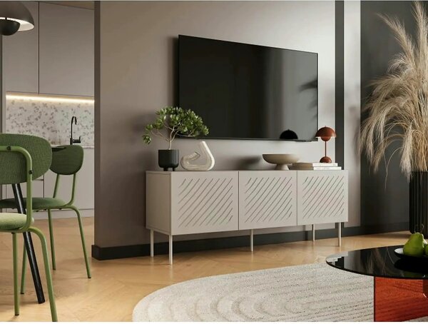 Comoda TV SIENA, bej, PAL laminat/metal, 151x40x60 cm