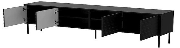 Comoda TV CORTINA, negru, PAL laminat, 200x40x55 cm