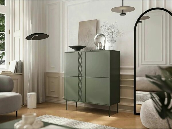 Comoda TRESSE, verde, PAL laminat, 100x40x110 cm