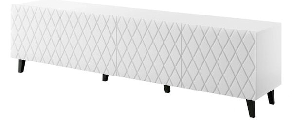 Comoda TV ASTI, alb mat, PAL laminat, 200x42x52 cm