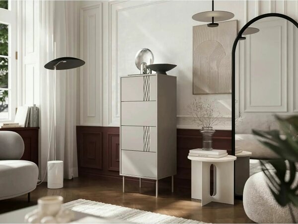 Comoda TRESSE, bej, PAL laminat, 50x40x125 cm