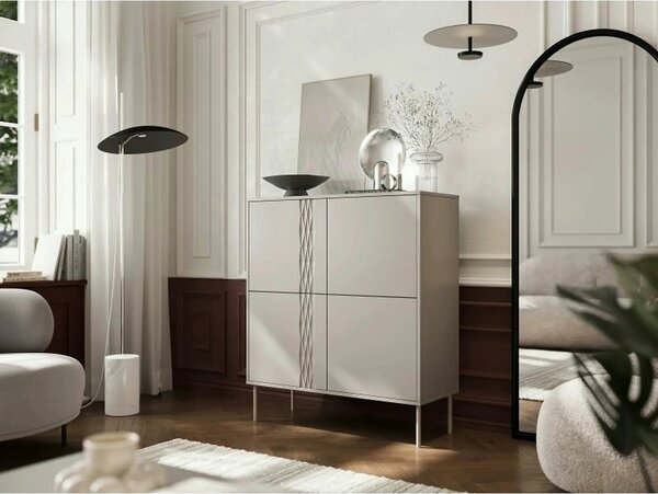 Comoda TRESSE, bej, PAL laminat, 100x40x110 cm