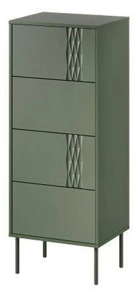 Comoda TRESSE, verde, PAL laminat, 50x40x125 cm