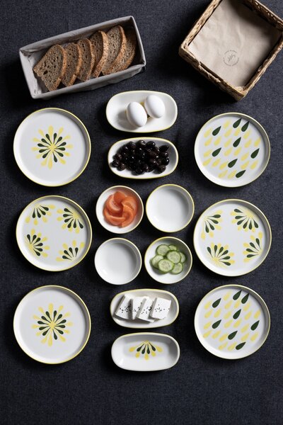Set Farfurii (14 Bucati), Bits stone, UnicUtil, Culoarea Verde