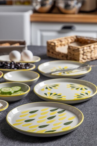 Set Farfurii (14 Bucati), Bits stone, UnicUtil, Culoarea Verde