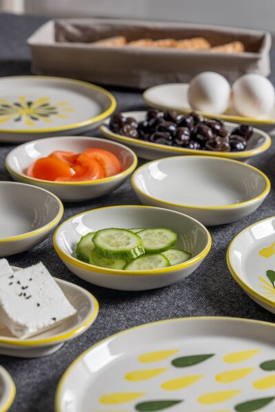 Set Farfurii (14 Bucati), Bits stone, UnicUtil, Culoarea Verde