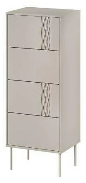 Comoda TRESSE, bej, PAL laminat, 50x40x125 cm