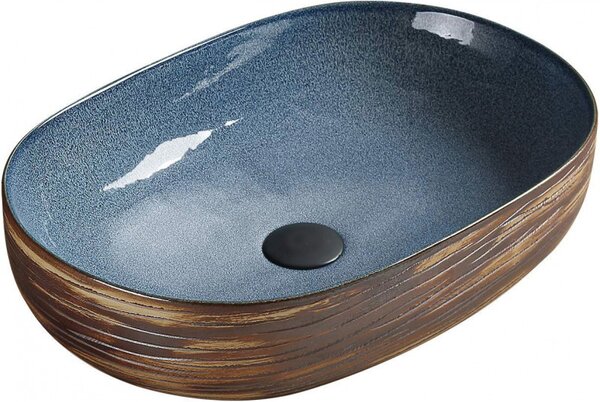 Mexen Agota, chiuveta ceramica blat 58x40 cm, albastru-maro, 22025866
