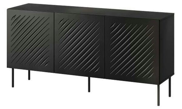 Comoda SIENA, negru, PAL laminat/metal, 151x40x75 cm