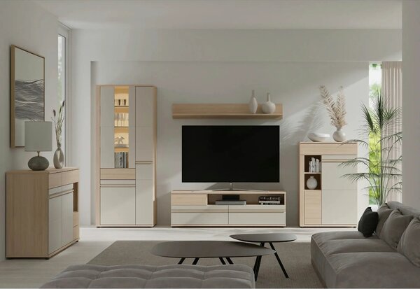 Comoda OSLO OS12, stejar riva/casmir, PAL laminat, 130x44x90 cm