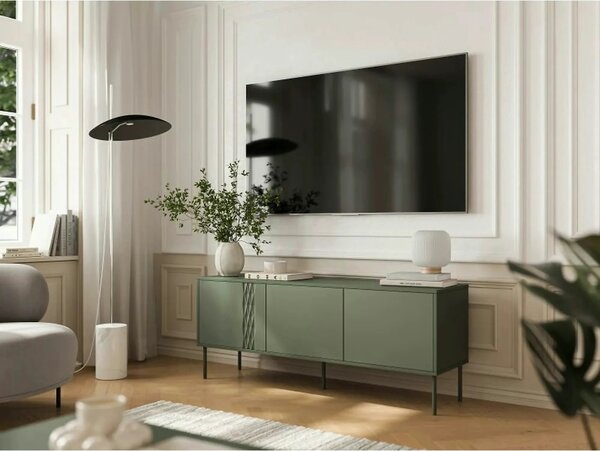 Comoda TV TRESSE, verde, PAL, 150x40x55 cm